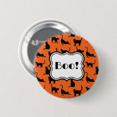 Orangefarbene Halloween-Partys Button (Vorne & Hinten)