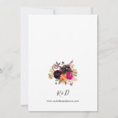 Orangefarbene, heiße Pink- und Lila Fall-Blütenhoc Einladung (Rückseite)