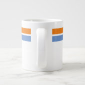 Orangefarbene, hellblaue Oberkante Führungsstreife Jumbo-Tasse (Rückseite)