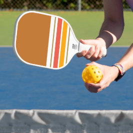 Orangefarbene, helle Streifen aus weißem Block Pickleball Schläger