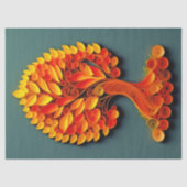 Orangefarbene Herbstbaumillustrierung groß Seidenpapier (Vorderseite)