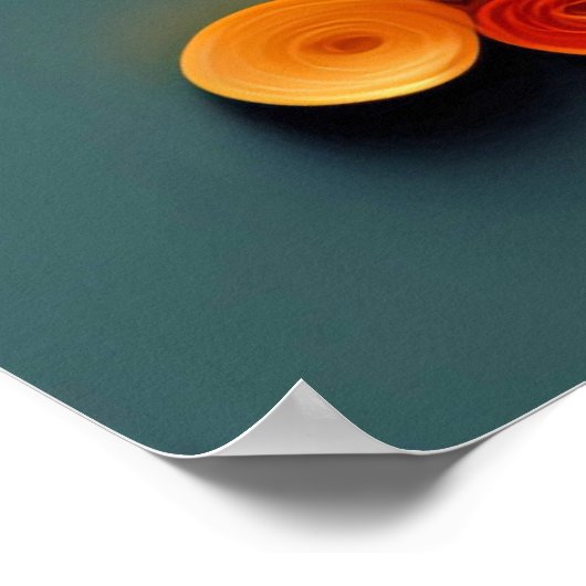 Orangefarbene Herbstbaumillustrierung Poster (Ecke)