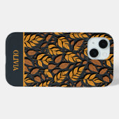 Orangefarbene Herbstblätter auf braunem Hintergrun Case-Mate iPhone Hülle (Rückseite (Horizontal))