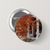 Orangefarbene Herbstblätter und Haus Button (Vorne & Hinten)