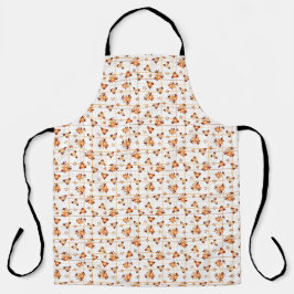 Orangefarbene HerbstBlume auf weißem Hintergrund Schürze