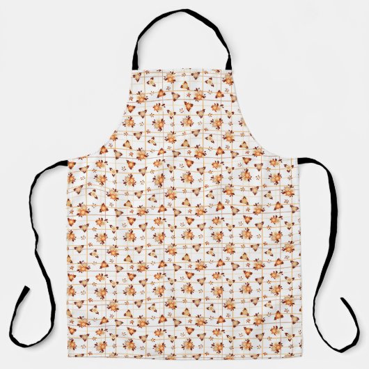 Orangefarbene HerbstBlume auf weißem Hintergrund Schürze (Vorderseite)