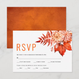 Orangefarbene HerbstBlume Hochzeit im Herbst RSVP Karte