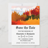 Orangefarbene Herbstlandschaft Save the Date (Vorderseite)