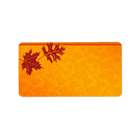 Orangefarbene Herbstlaub Hochzeitskennzeichen Adressaufkleber (Vorne)