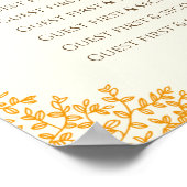 Orangefarbene Herbstlaub im Kreis Hochzeitssitzkar Poster (Ecke)