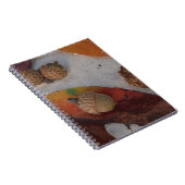 Orangefarbene Herbstlaub und Eicheln Notizblock (Rechte Seite)