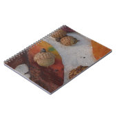 Orangefarbene Herbstlaub und Eicheln Notizblock (Linke Seite)