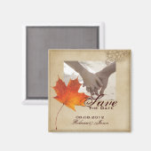 Orangefarbene Herbstlaube, die das Datum einsparen Magnet (Vorderseite/Rückseite)