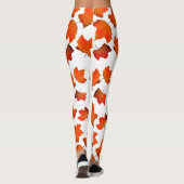 Orangefarbene Herbstlaube Leggings (Rückseite)