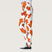 Orangefarbene Herbstlaube Leggings (Links)