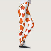 Orangefarbene Herbstlaube Leggings (Rechts)