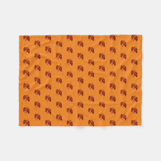 Orangefarbene Herbstlaube Rustikaler Herbst Fleecedecke (Vorderseite (Horizontal))