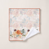 Orangefarbene Herbstwasserfarbe Badhandtuch Set (Waschlappen)