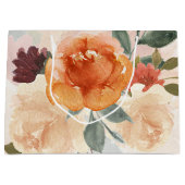 Orangefarbene Herbstwasserfarbe Große Geschenktüte (Vorderseite)