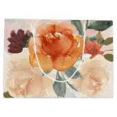 Orangefarbene Herbstwasserfarbe Große Geschenktüte (Rückseite)