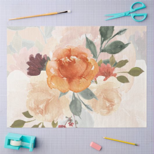 Orangefarbene Herbstwasserfarbe Seidenpapier (Basteln)