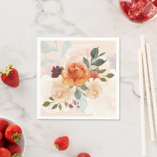 Orangefarbene Herbstwasserfarbe Serviette (Beispiel)