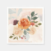 Orangefarbene Herbstwasserfarbe Serviette (Vorderseite)