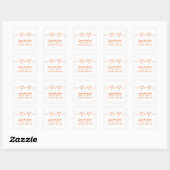 Orangefarbene Herzgleichung Save the Date Stickers (Blatt)
