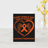 Orangefarbene Herzleukämie Bewusstsein für Erinner Karte (Gelbe Blume)