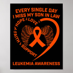 Orangefarbene Herzleukämie Bewusstsein Poster