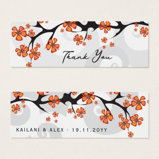 Orangefarbene Hibiskus Wirbel Tropische Hochzeitst (Vorne & Hinten)