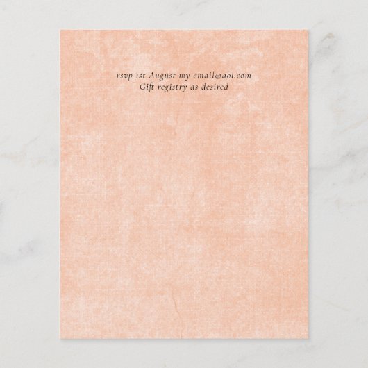 Orangefarbene Hochzeit (Rückseite)