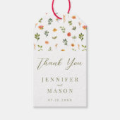 Orangefarbene Hochzeit danke Ihnen Geschenk Gefall Geschenkanhänger (Vorderseite)