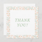 Orangefarbene Hochzeit Dankeschön Karte (Vorne/Hinten)