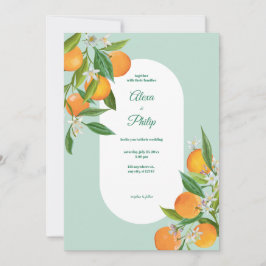 Orangefarbene Hochzeit Einladung