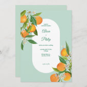 Orangefarbene Hochzeit Einladung (Vorne/Hinten)