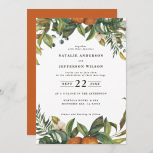 Orangefarbene Hochzeit Save The Date