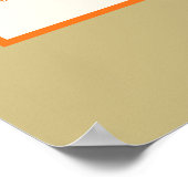 Orangefarbene Hochzeitstabelle Poster (Ecke)
