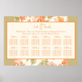 Orangefarbene Hochzeitstabelle Poster (Vorne)