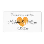 Orangefarbene Hochzeitsweine oder Wasserflaschen (Vorne)