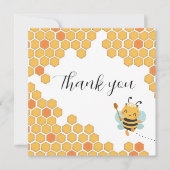 Orangefarbene Honigwabenmutter Dankeskarte (Vorderseite)
