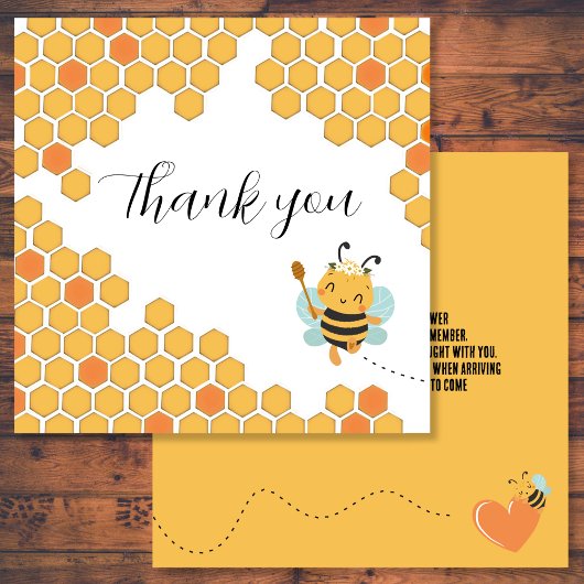 Orangefarbene Honigwabenmutter Dankeskarte