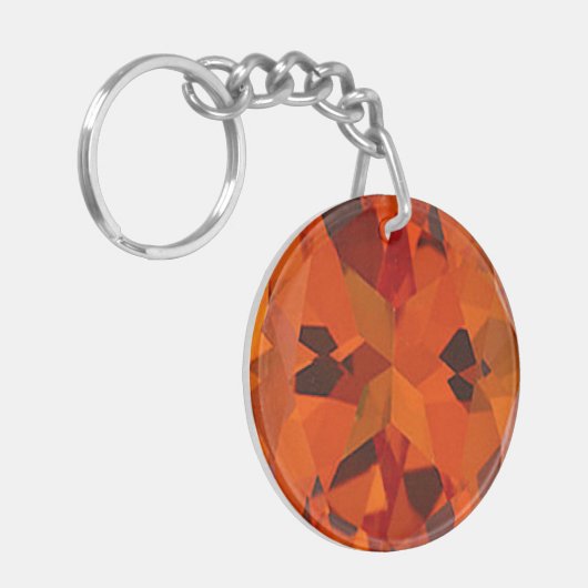 orangefarbene Imitate Topaz-Acryl-Schlüsselanhänge Schlüsselanhänger (Vorderseite links)