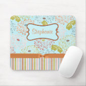 Orangefarbene, individuell anpassbare Monogramm-Ma Mousepad (Mit Mouse)