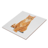 Orangefarbene Ingwer-Tabby-Tigerkatze individuell Fliese (Seite)