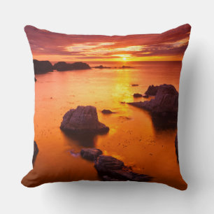 Orangefarbene Jahreszeit, Sonnenuntergang, Kalifor Kissen