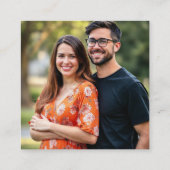 Orangefarbene Kalligraphie QR-Code UAWG Hochzeit Begleitkarte (Rückseite)