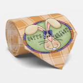 Orangefarbene Kariert-Osterzeit-Krawatte Krawatte (Gerollt)