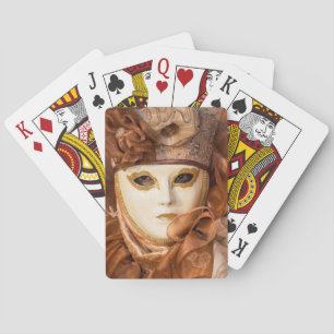 Orangefarbene Karnevalskostüme, Venedig Spielkarten
