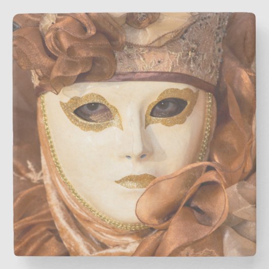 Orangefarbene Karnevalskostüme, Venedig Steinuntersetzer (Vorderseite)